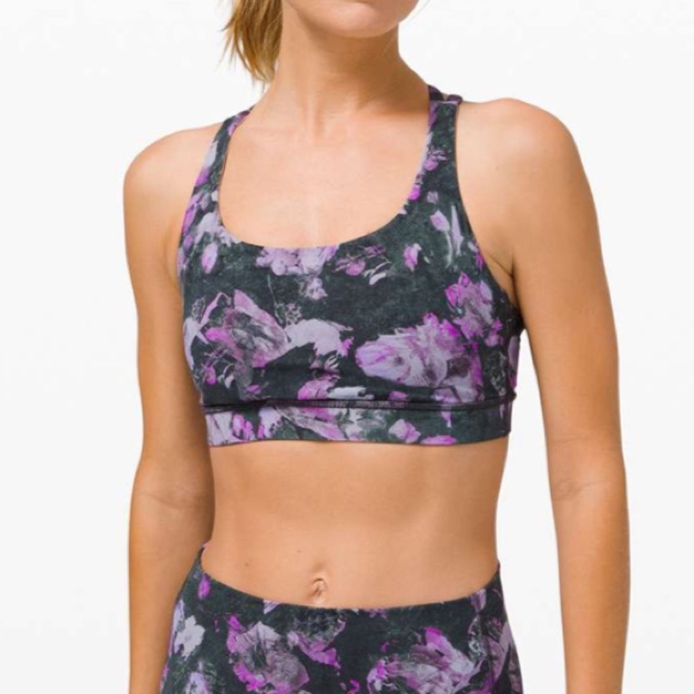 Lululemon Energy Bra Medium Support B-D cup Size 14 in Floral Shift Multi